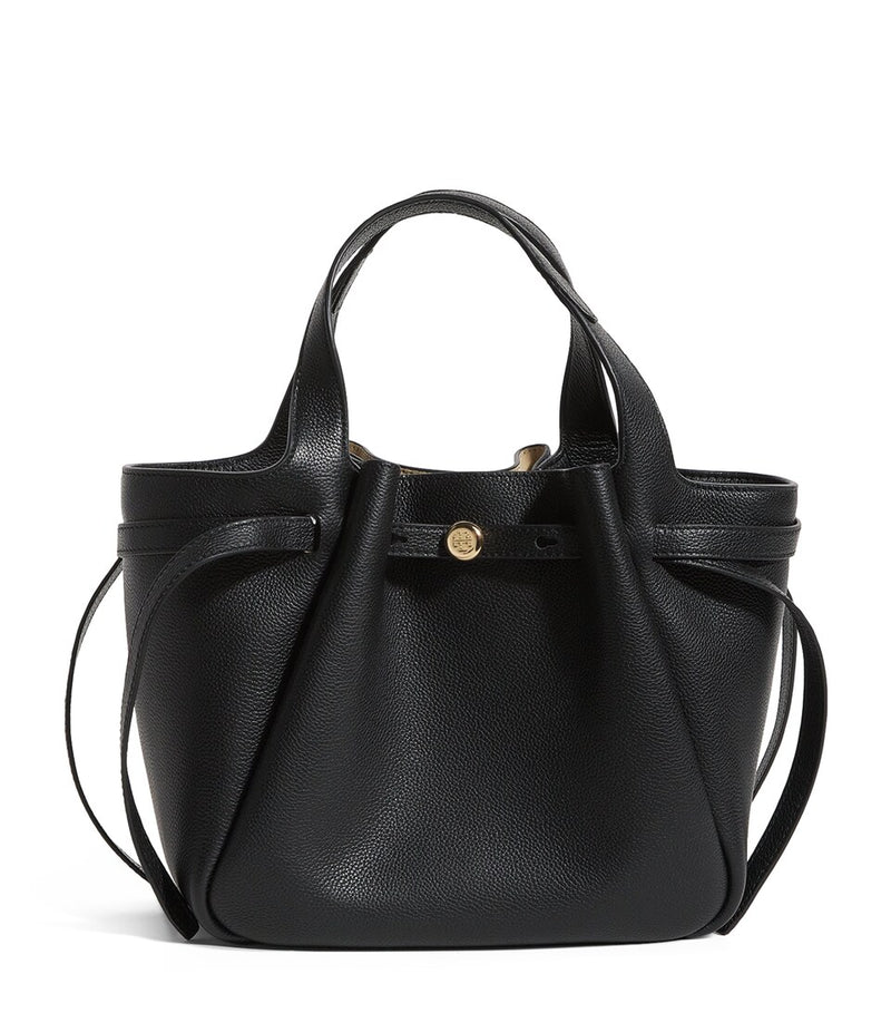 Scratch-Resistant Grained Leather Backpack with Buckle Fastening