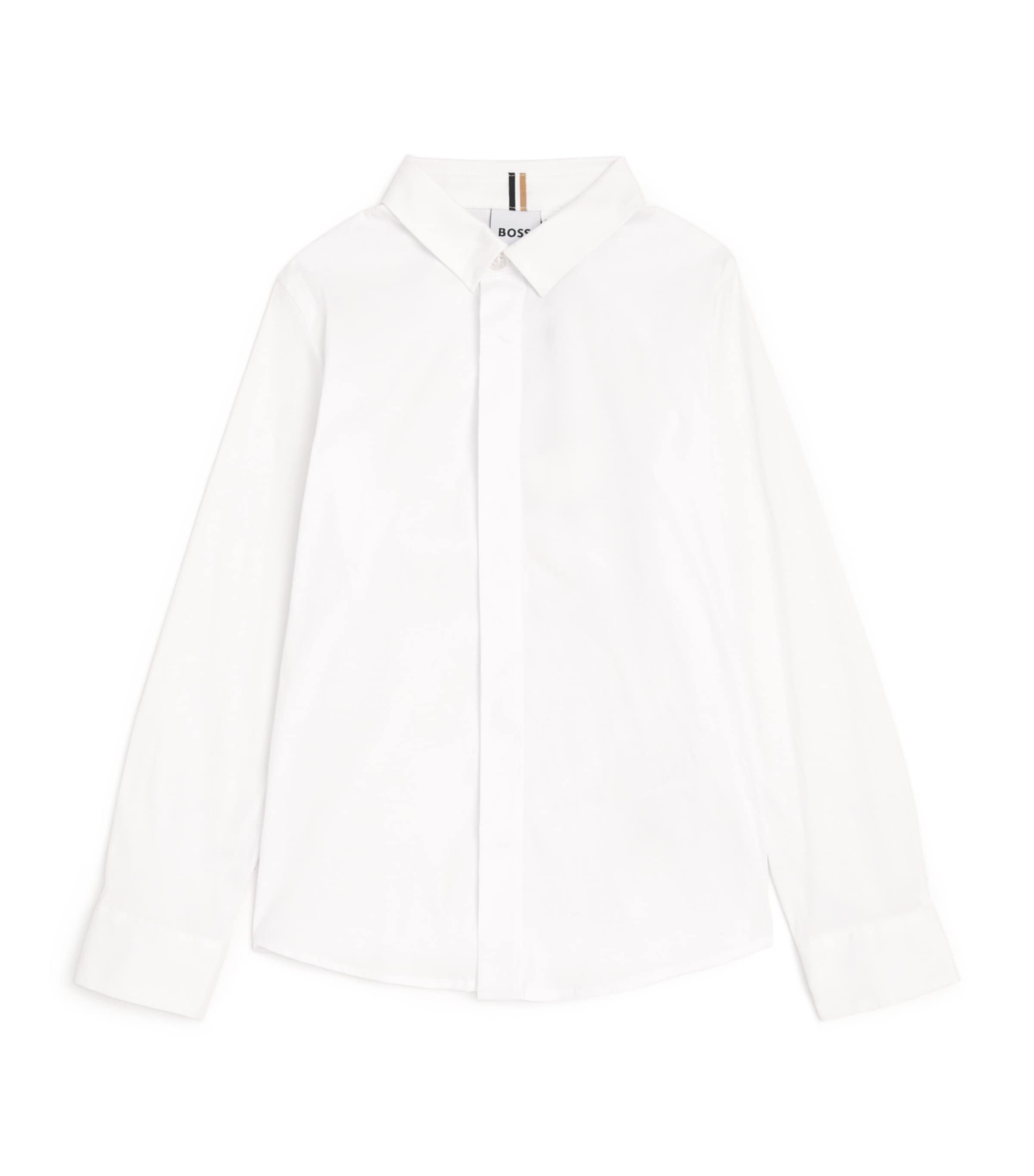 BOSS Kidswear cotton-blend concealed-placket shirt 4-16 years - British product