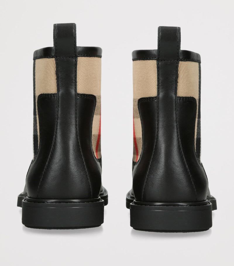 Burberry Kids Leather Sidney Ankle Boots - British product