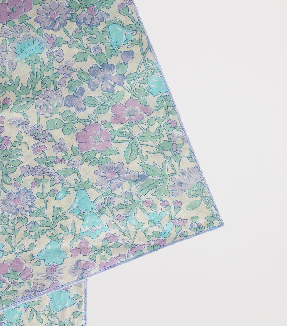 Bonpoint floral print organic cotton hair scarf with satin trim - British product