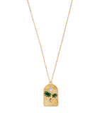 L'ATELIER NAWBAR Yellow Gold, Diamond and Malachite Biladi Palm Necklace