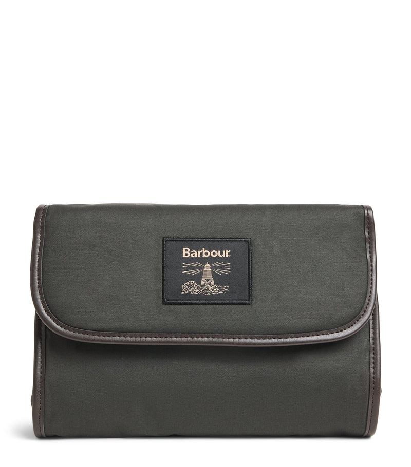 Barbour wax hanging wash bag - British product