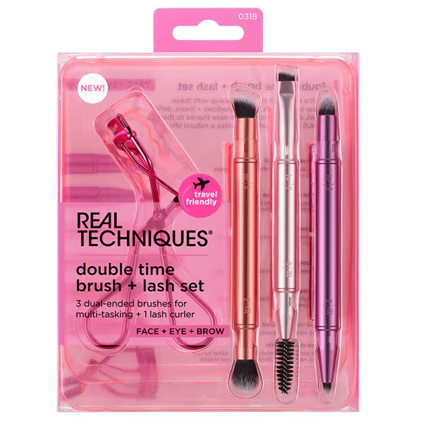 Real Techniques Double Time Makeup Brush & Lash Set, imported from the UK