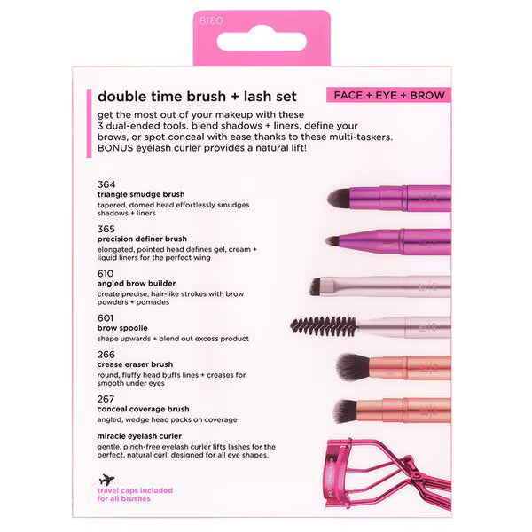 Real Techniques Double Time Makeup Brush & Lash Set, imported from the UK