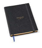 Aspinal Of London grained leather bound A5 notebook - British product