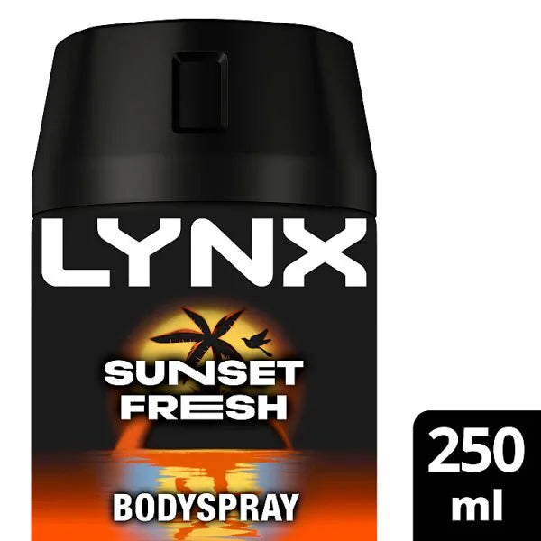 Lynx Sunset Fresh Body Spray 250 ml, imported from the UK