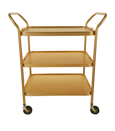 Kaymet Aluminium Diamond-Embossed Three-Tiered Serving Trolley