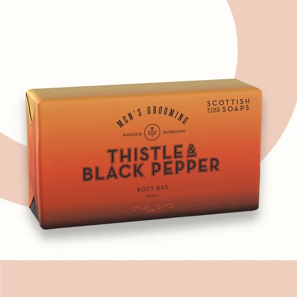 Scottish Fine Soaps Thistle Black Pepper body bar 220g (British brand)