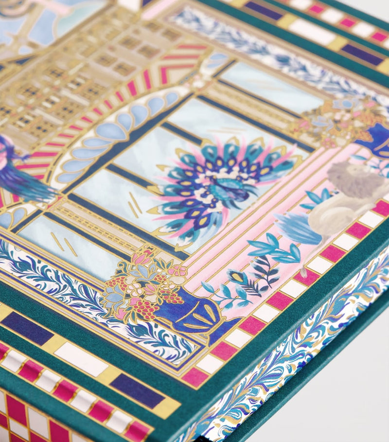 Harrods Enchanted Emporium hardback notebook with lined pages and marble-effect edges, 21x15.5cm, UK version