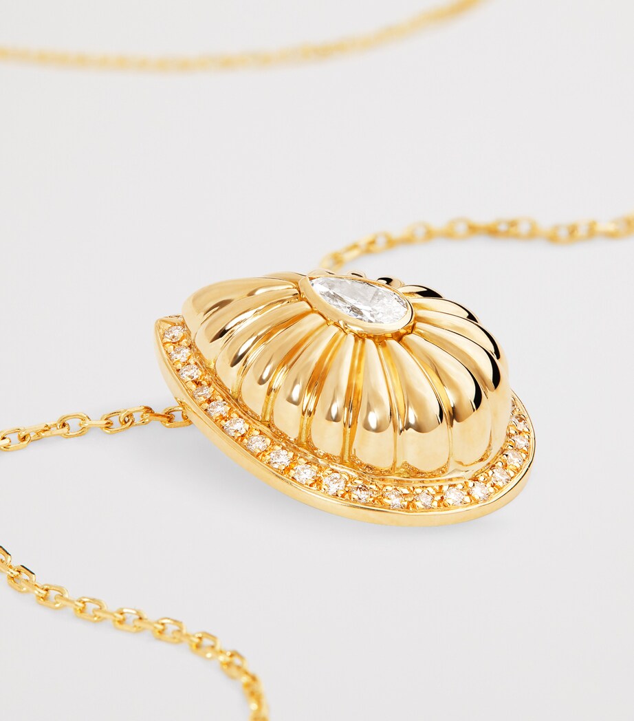 L'Atelier Nawbar yellow gold diamond pendant necklace, UK version