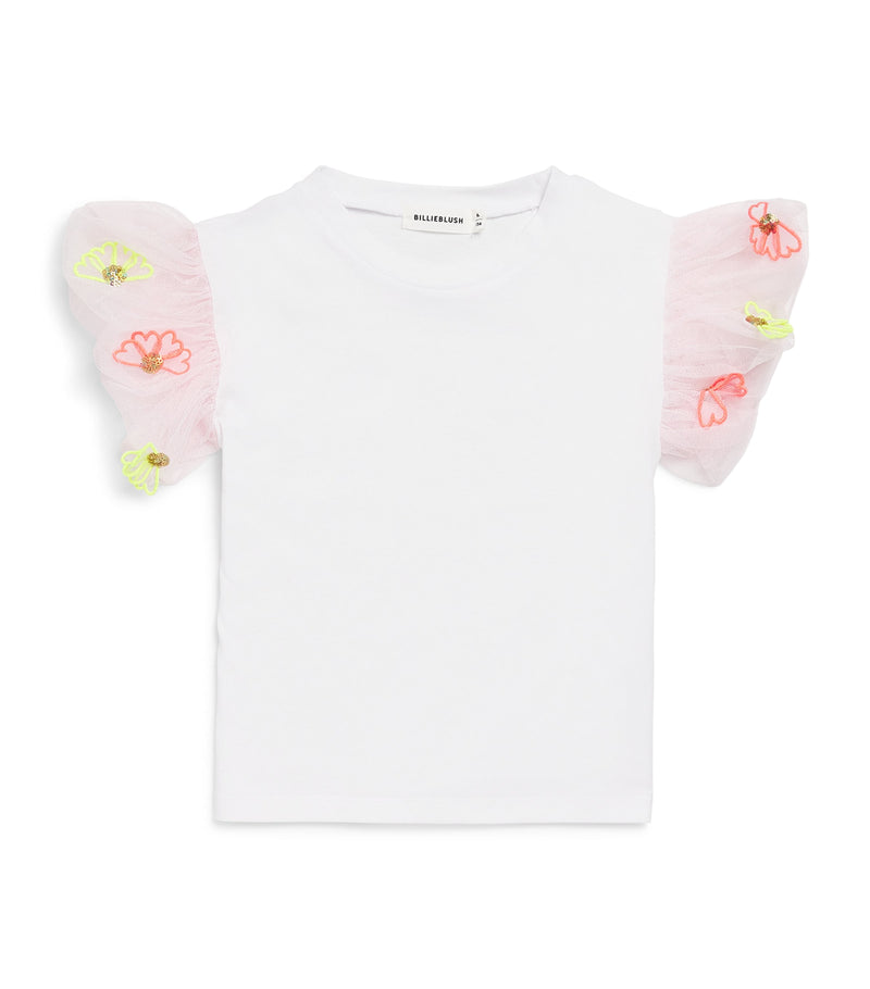 Billieblush Cotton Tulle-Sleeve T-Shirt (3-12 Years)