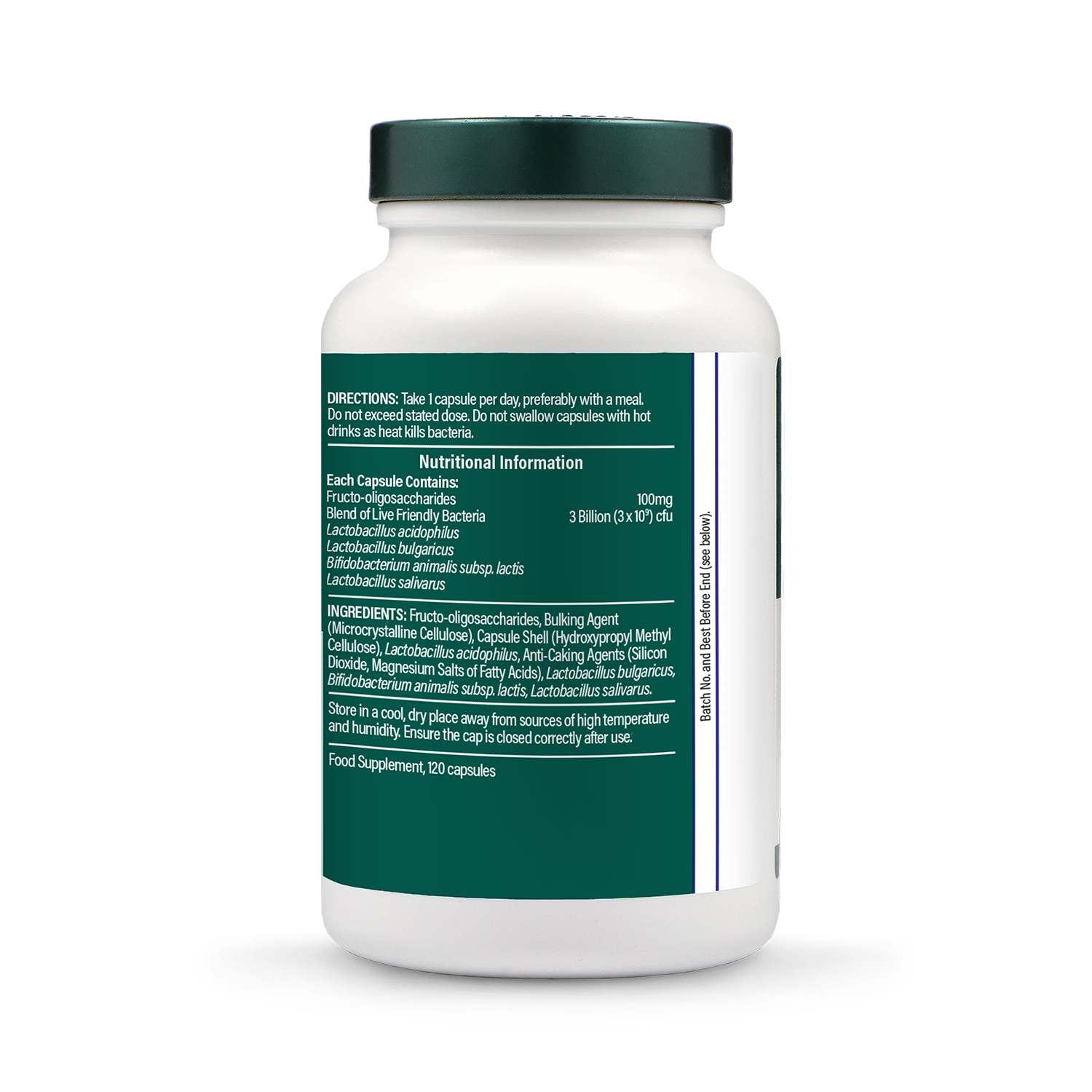 Holland & Barrett Live Friendly Bacteria with Acidophilus 3 Billion 120 Capsules - 998977