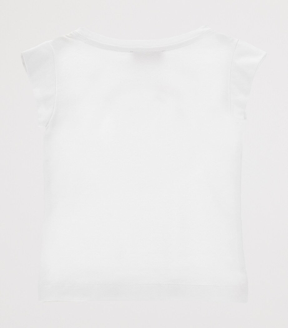 Monnalisa stretch-cotton embellished T-shirt for children aged 2-12 years, imported from the UK