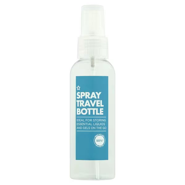 Superdrug Spray Travel Bottle 100ml Empty Plastic (British brand)