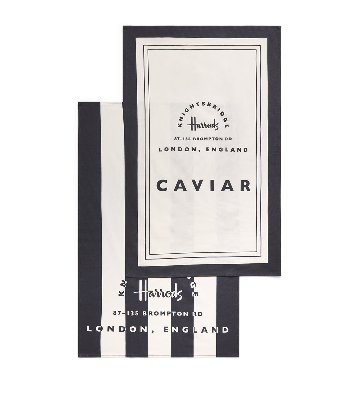 Harrods Caviar tea towel set of 2, UK version