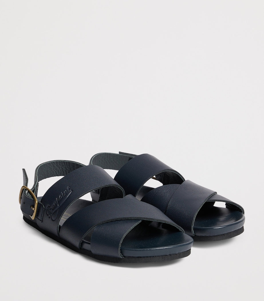 Bonpoint leather sandals with buckle fastening for children - British product