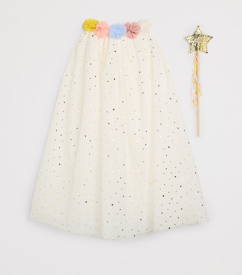 Meri Meri Pom-Pom Collar Cape, imported from the UK