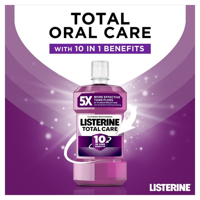 Listerine Total Care 10-in-1 Benefit Clean Mint Mouthwash   95ml - McGrocer