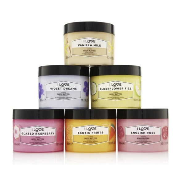 I Love English Rose Body Butter 300ml, imported from the UK