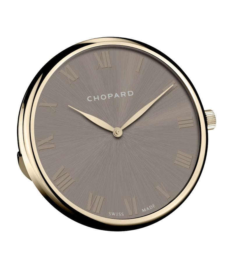 Chopard classic table clock with stainless steel case and Roman numerals, 8cm diameter - British product