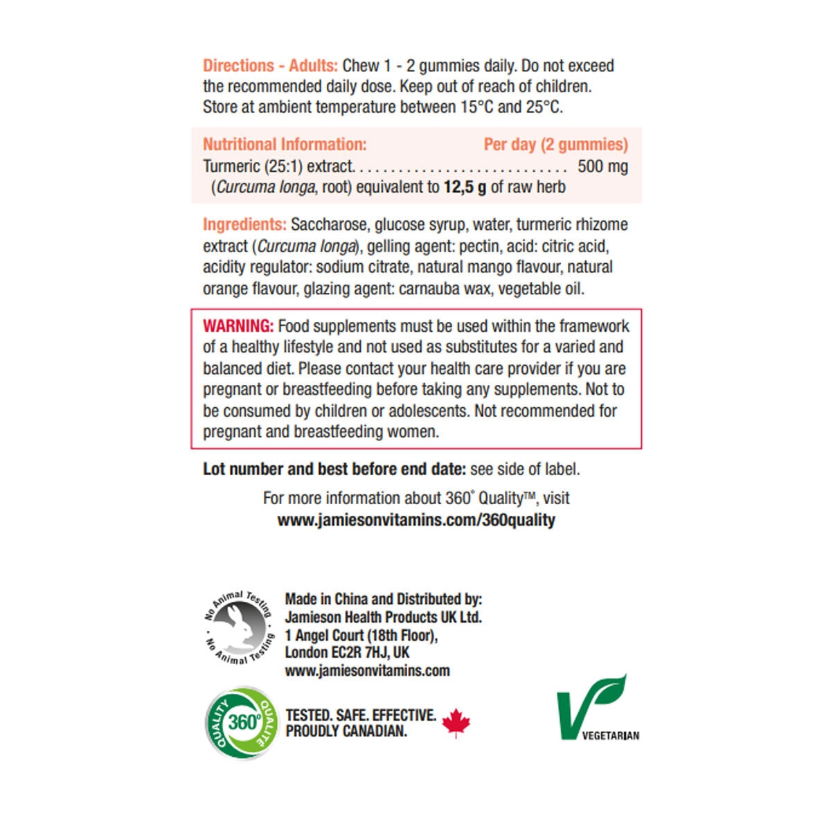 Jamieson Turmeric Gummies, 110 Count - McGrocer