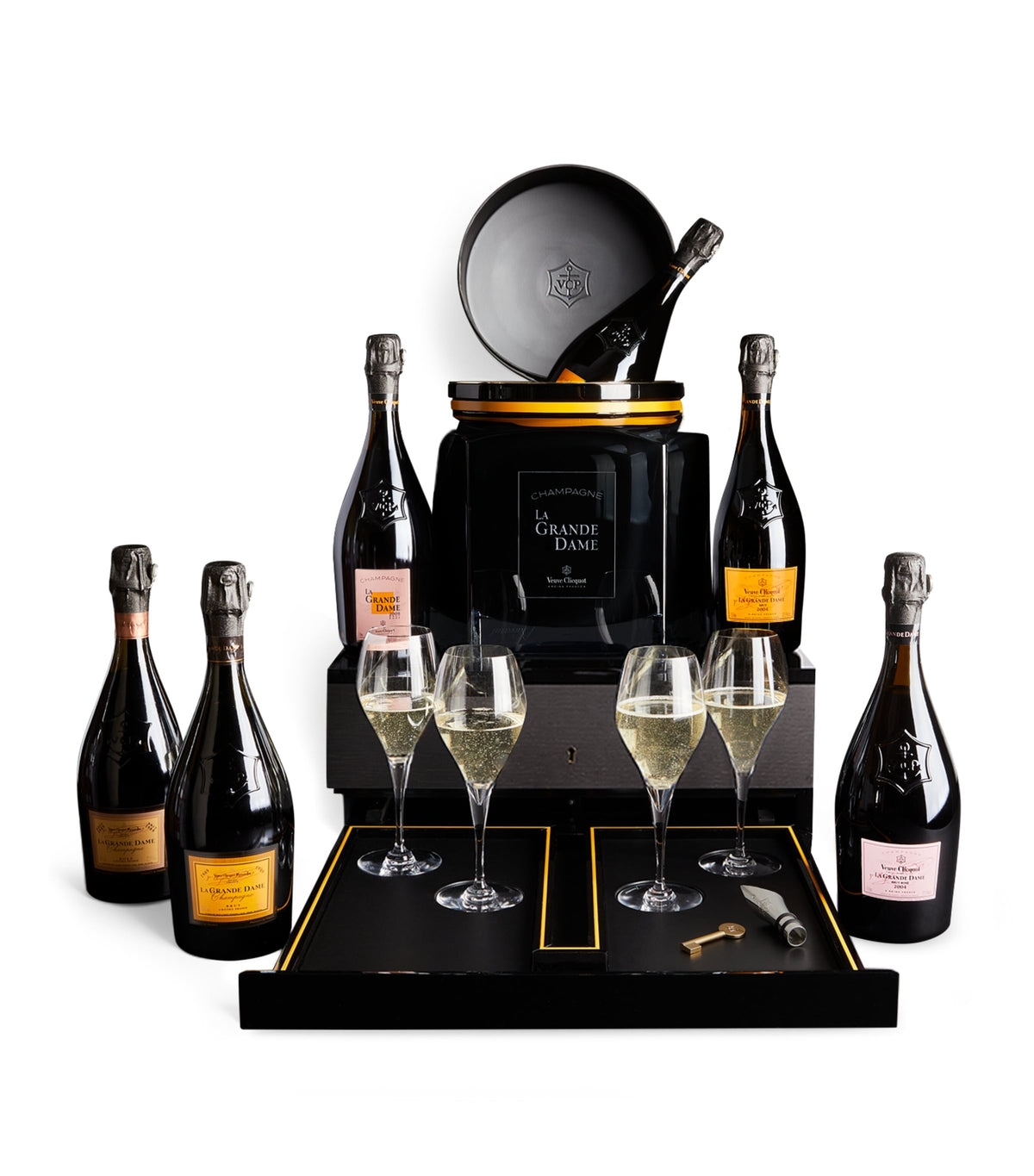 Veuve Clicquot La Grande Dame Inkwell Champagne Case mixed vintage 6 x 75cl (British brand)