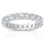 2.00ctw Round Brilliant Cut Claw Set Eternity Ring, Platinum in 6 Sizes - McGrocer