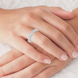 2.00ctw Round Brilliant Cut Claw Set Eternity Ring, Platinum in 6 Sizes - McGrocer