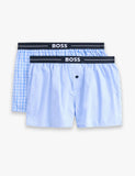 BOSS 2 pack plain checked boxers, imported from the UK