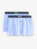 BOSS 2 pack plain checked boxers, imported from the UK