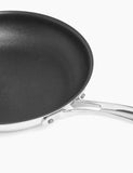 Stainless steel frying pan set with 20cm and 24cm pans, imported from the UK