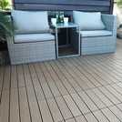 Workpro Decking Tiles 4 Pieces - Brown-Slatted