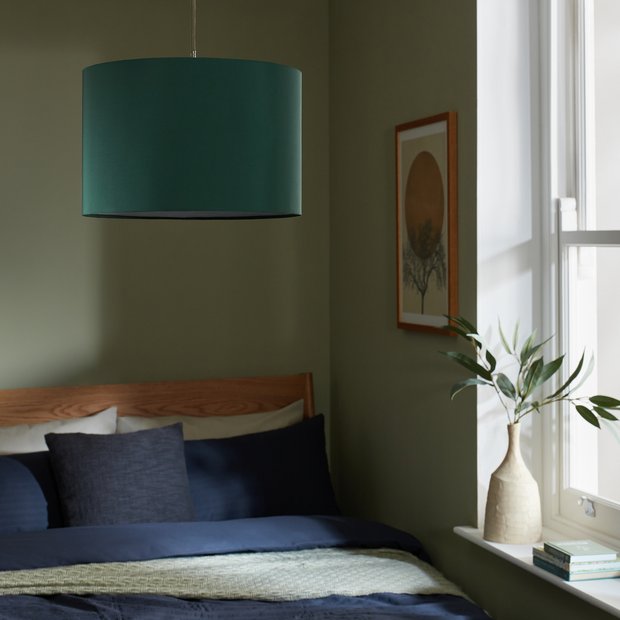 Argos Home green easy fit drum lampshade 30cm - British product