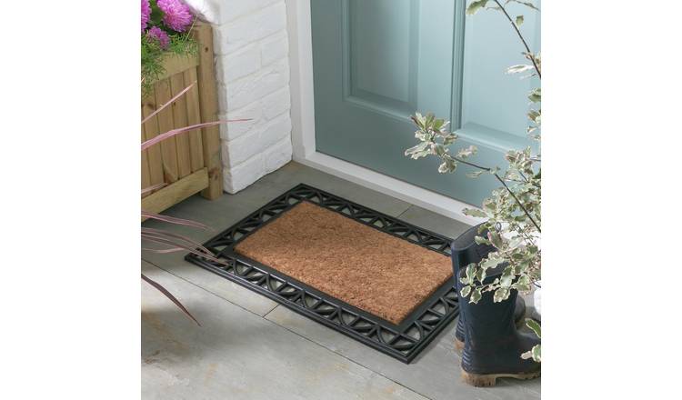 Argos Home Traditional Natural & Black Short Pile Doormat