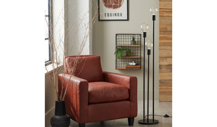 Habitat exposed bulb 3 light floor lamp black, UK version