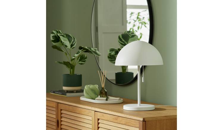Habitat Mushroom 40cm metal table lamp white, UK version