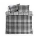 Argos Home grey brushed cotton check bedding set double - British product