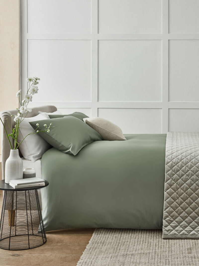 Sage green Egyptian cotton duvet set 400 thread count (British brand)