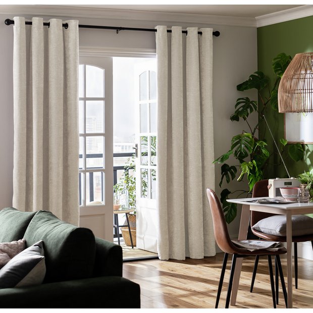 Habitat Blackout Eyelet Curtains Cream 168x183cm, UK version
