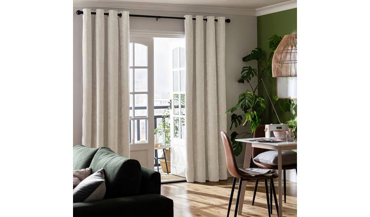 Habitat Blackout Eyelet Curtains Cream 168x183cm, UK version