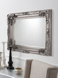 Gallery Home Silver Carved Louis wall mirror 119x89cm, UK version