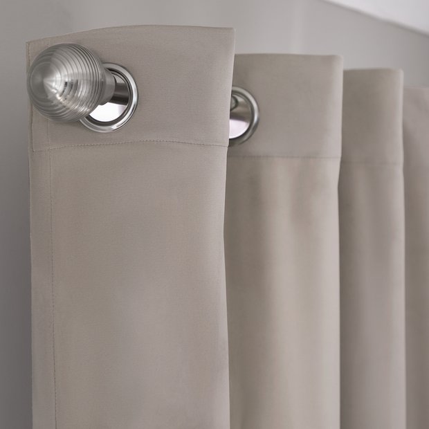 Habitat Champagne Velvet Eyelet Curtains 117x183cm, UK version