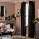 Argos Home black velvet eyelet curtains 117x183cm - British product