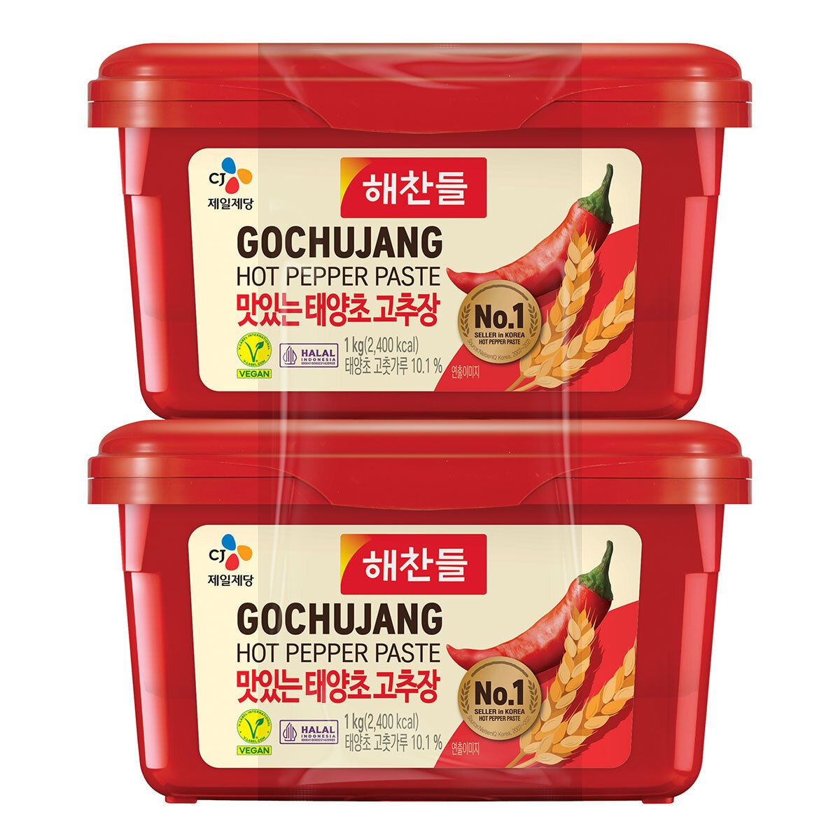 CJ Foods Gochujang hot pepper paste in 2 x 1kg multipack - British product