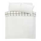 Argos Home Checked Grid Fleece Cream Bedding Set - King size