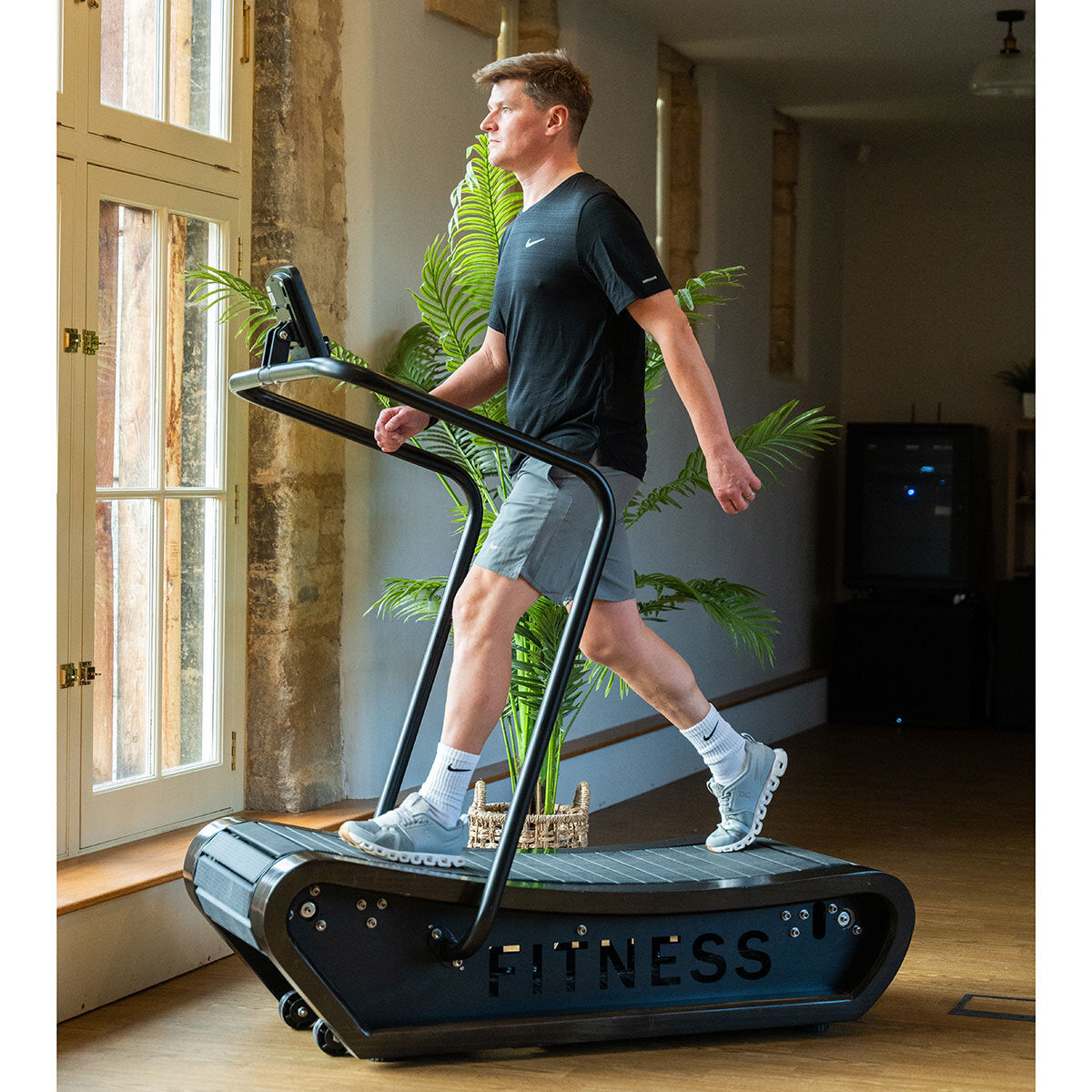 Gymkit Curv Manual Treadmill Black natural wood, UK version