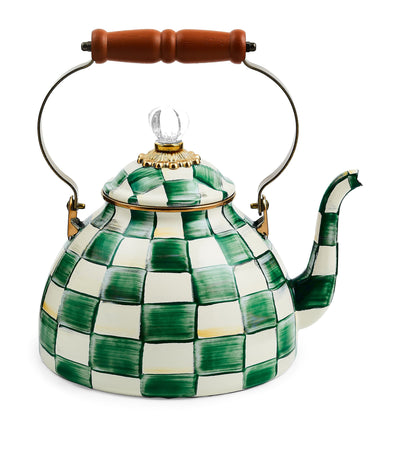 MacKenzie-Childs Emerald Check Tea Kettle 3-Quart