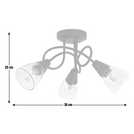 Argos Home Curico Metal 3 Light Flush Ceiling Light - Black