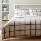 Argos Home Checked Grid Fleece Cream Bedding Set Double - British product