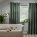 Habitat Thermal Eyelet Curtains Green 168x183cm, UK version